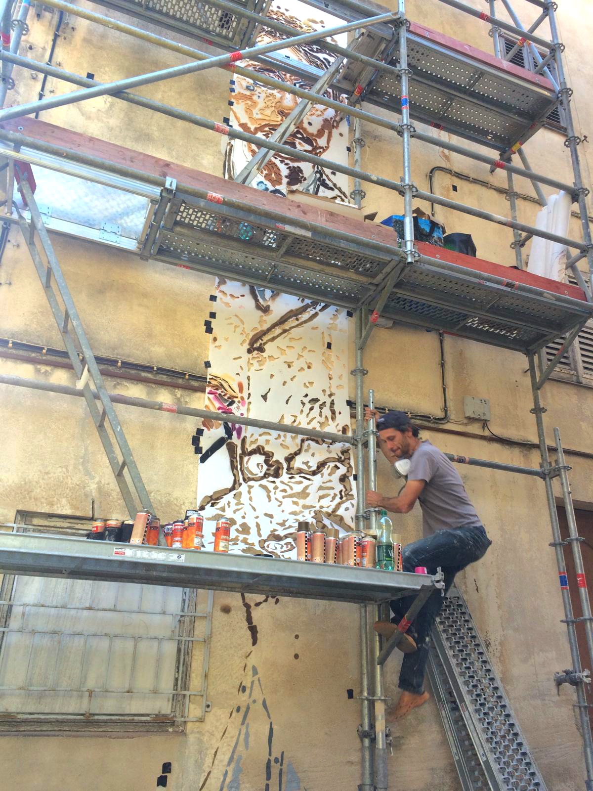 Big Ben en pleine réalisation de l'œuvre