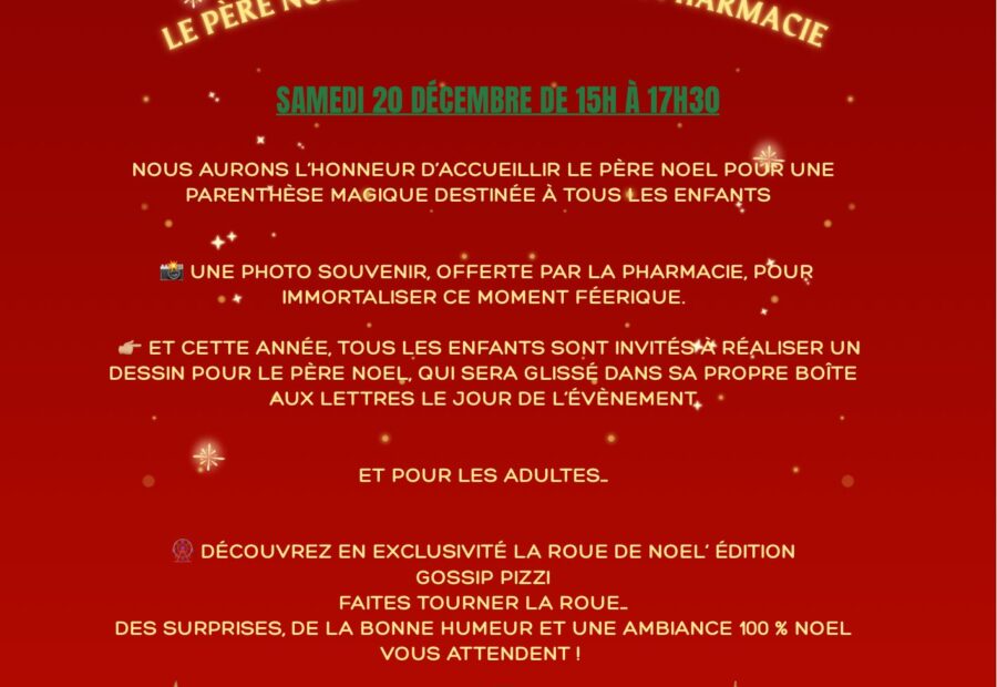 Le Père Noël vous attend à la pharmacie…_Le Cannet