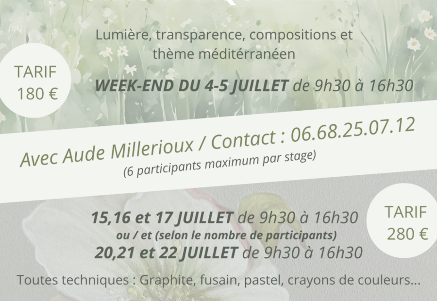 Stage d’aquarelle et Dessin – ACCA_Le Cannet